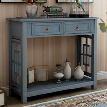Load image into Gallery viewer, TREXM  Console Table with 2 Drawers and Bottom Shelf, Entryway Accent Sofa Table (Antique Navy)

