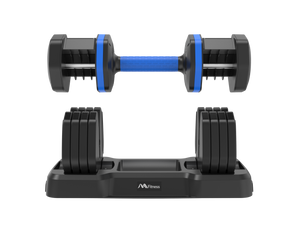 Adjustable Dumbbell - 55lb x2 Dumbbell Set of 2 with Anti-Slip Handle, Fast Adjust Weight by Turning Handle with Tray, Exercise Fitness Dumbbell Suitable for Full Body Workout