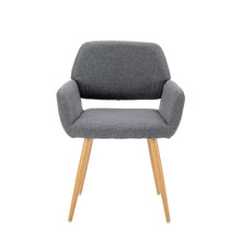 Load image into Gallery viewer, Hengming  Small Modern Living Dining Room Accent  Chairs Fabric Mid-Century Upholstered Side Seat Club Guest with Metal Legs  Legs (Gray)
