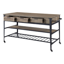 Load image into Gallery viewer, ACME Macaria Kitchen Island, Rustic Oak &amp; Black Finish AC00402
