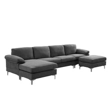 Load image into Gallery viewer, RELAX LOUNGE Convertible Sectional Sofa Dark Grey Fabric
