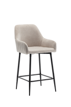 Load image into Gallery viewer, BTEXPERT Set of 2 Premium upholstered Dining 25&quot; High Back Stool Bar Chairs, Beige fabric Barstools
