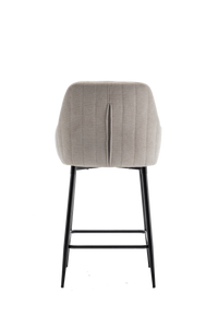 BTEXPERT Set of 2 Premium upholstered Dining 25" High Back Stool Bar Chairs, Beige fabric Barstools