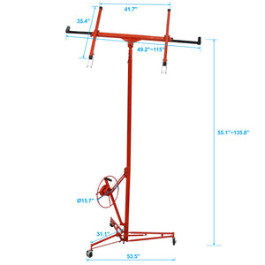 Drywall Lift Panel 11' Lift Drywall Panel Hoist Jack Lifter,red