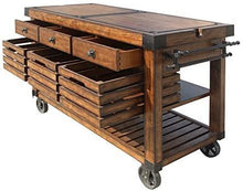 Load image into Gallery viewer, ACME Kaif Kitchen Cart, Distressed Chestnut 98184
