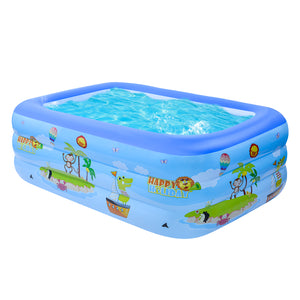 Family Inflatable Swimming Pool Three-layer Printing, Above Ground PVC Outdoor Ocean Toy Pool for Kids, Babies, Adults, 59\'\'W*43\'\'D*19.5‘’H