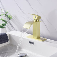 Load image into Gallery viewer, Waterfall Spout Bathroom Faucet,Single Handle Bathroom Vanity Sink Faucet
