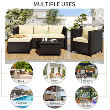 Load image into Gallery viewer, U_STYLE Outdoor, Patio Furniture Sets, 5 Piece Conversation Set Wicker Rattan Sectional Sofa with Seat Cushions
