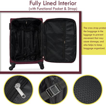 Load image into Gallery viewer, Softside Luggage Expandable 3 Piece Set Suitcase Upright Spinner Softshell Lightweight Luggage Travel Set
