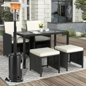 TOPMAX Outdoor Garden 48000BTU Patio Heater Standing 87" Propane Gas Heater with Moving Wheels, Black Finish