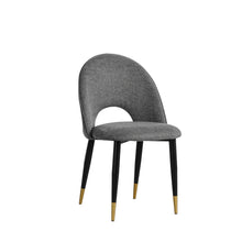 Load image into Gallery viewer, Nordic Style Dining Room Furniture Comfortable Decoration similar to sackcloth Fabric Seat Dining Chair With Black Golden Legs(Set of 2)
