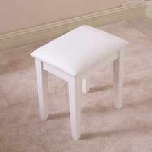 Load image into Gallery viewer, Wooden Vanity Stool Makeup Dressing Stool for Bedroom,Living Room and Study Room,White
