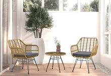 Load image into Gallery viewer, Modern Rattan Coffee Chair Table Set 3 PCS, Outdoor Furniture Rattan Chair,Garden Set（Two Chair + One Table）
