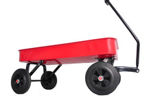 Load image into Gallery viewer, Garden cart Reuniong  Railing,  solid Wheels, All Terrain Cargo Wagon with 280lbs Weight Capacity, Red
