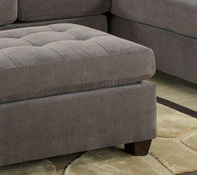 Load image into Gallery viewer, Cocktail Ottoman Waffle Suede Fabric Charcoal Color W Tufted Seats Ottomans Hardwoods
