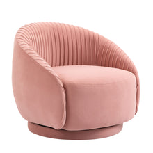 Load image into Gallery viewer, Home Velvet Barrel Arm Chair,Embossing Fleece Upholstered Chair with Golden Legs Accent Club Sofa Chair for Living Bedroom Patio
