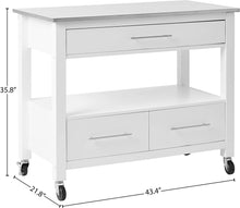 Load image into Gallery viewer, ACME Ottawa Kitchen Cart, Stainless Steel &amp; White 98330
