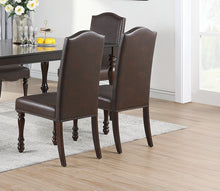 Load image into Gallery viewer, Classic Design Brown / Cherry Finish Faux Leather Set of 2 Side Chairs Dining Room Furniture Rubber wood Foam Cushion
