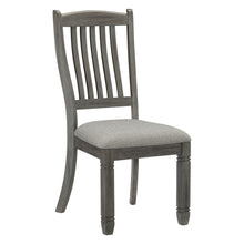 Load image into Gallery viewer, Casual Dining Height Side Chairs 2pc Antique Gray Wood Frame Fabric Upholstery
