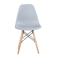 Load image into Gallery viewer, Light Gray simple fashion leisure plastic chair environmental protection PP material thickened seat surface solid wood leg dressing stool restaurant outdoor cafe chair set of 1
