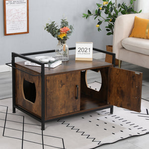 30 inches（(removable inner test board)） Litter  pet apartment, Pet Crate with Iron and Wood Sturdy Structure, Cat Dog House Nightstand