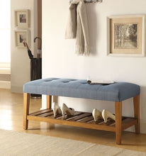 Load image into Gallery viewer, ACME Charla Bench in Blue &amp; Oak 96684
