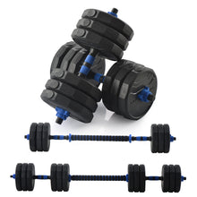 Load image into Gallery viewer, (Total 58lbs, 29lbs each) Adjustable Dumbbell Barbell Weight Pair TOTAL 58 LBS, Dumbells weights Set, Free Weights Dumbbells 2 in 1 sets with connector, Adjustable Weights Dumbbells Set for Home Gym
