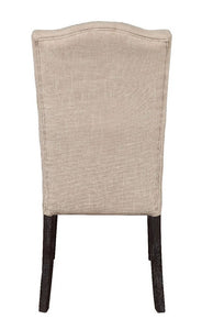 ACME Gerardo Side Chair (Set-2) in Beige Linen & Weathered Espresso 60822