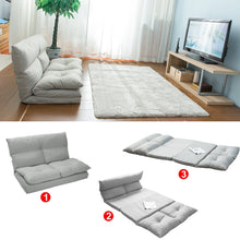 Load image into Gallery viewer, Fabric Folding Chaise Lounge Floor Sofa(Gray)
