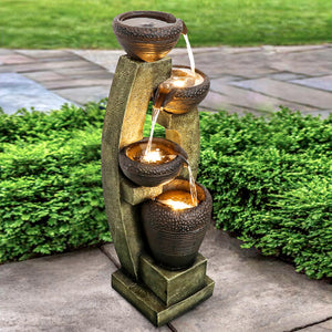 40 inch Outdoor Water Fountain Outdoor Garden Fountain with Contemporary Design