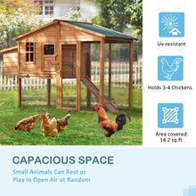 Load image into Gallery viewer, TOPMAX 73.6”Large Wooden Chicken Coop Small Animal House Rabbit Hutch with Tray and Ramp, Natural Color
