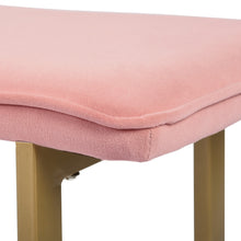 Load image into Gallery viewer, Upholstered Velvet Bench 44.5&quot; W x 15&quot; D x 18.5&quot; H,Golden Powder Coating Legs Set of 1- pink
