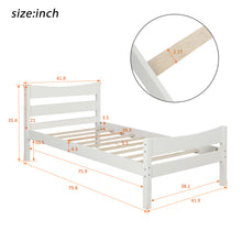 Load image into Gallery viewer, 【Not allowed to sell to Walmart】Twin Size Wood Platform Bed with Headboard and Wooden Slat Support (White)
