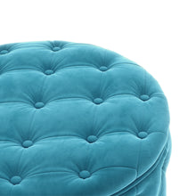 Load image into Gallery viewer, [New] 29.5&quot;Wide Classic Button Tufted Velvet Round Ottoman With Storage Living Room Footrest
