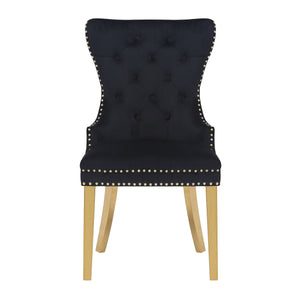 Simba Chair with Gold Legs Black