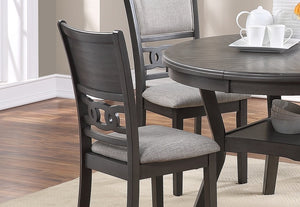Dining Room Furniture Grey Finish Set of 2 Side Chairs Cushion Seats Unique Back Kitchen Breakfast Chairs