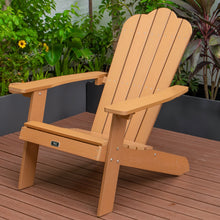 Load image into Gallery viewer, TALE Adirondack Chair Backyard Outdoor Furniture Painted Seating with Cup Holder All-Weather and Fade-Resistant Plastic Wood for Lawn Patio Deck Garden Porch Lawn Furniture Chairs Brown
