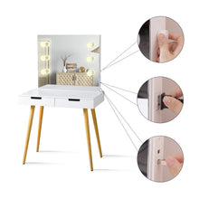 Load image into Gallery viewer, Wooden Vanity Table Makeup Dressing Desk with LED Light,White
