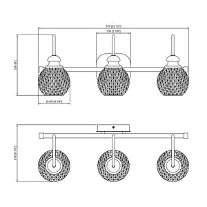 3 Light Modern Bathroom Vanity Light Fixture, Black Vanity Lights Fixture,Wall Sconces with Clear Glass Shades for Indoor Hallway Living Room Bathroom Over Mirror