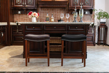 Load image into Gallery viewer, Black Leather Barstool 2 pcs Set
