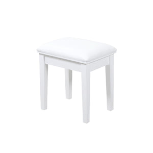 Wooden Vanity Stool Makeup Dressing Stool for Bedroom,Living Room and Study Room,White