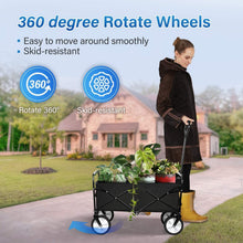 Load image into Gallery viewer, YSSOA Heavy Duty Folding Portable Hand Cart with Removable Canopy, 8\&#39;\&#39; Wheels, Adjustable Handles and Double Fabric for Shopping, Picnic, Beach, Camping
