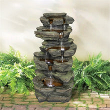 Load image into Gallery viewer, Outdoor Water Fountain Rock Waterfall Fountain &amp; Backyard Water Feature with LED
