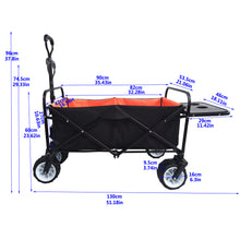 Load image into Gallery viewer, folding wagon Collapsible Outdoor Utility Wagon, Heavy Duty Folding Garden Portable Hand Cart, Drink Holder, Adjustable Handles and Double Fabric, for Beach, Garden, Sports (Yellow)
