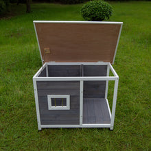 Load image into Gallery viewer, Medium Outdoor Puppy Dog Kennel ,Waterproof Dog Cage, Wooden Dog House with Porch Deck
