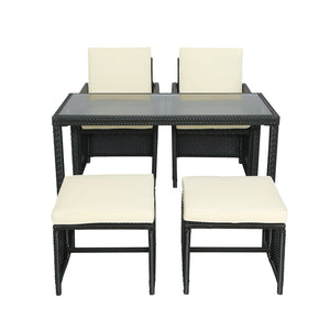 TOPMAX 5-Piece Rattan Outdoor Patio Furniture Set