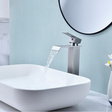 Load image into Gallery viewer, Waterfall Spout Bathroom Faucet,Single Handle Bathroom Vanity Sink Faucet
