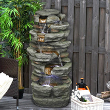 Load image into Gallery viewer, 33&quot; Outdoor Fountain Rockery Shower Outdoor Water Fountain with LED for Home
