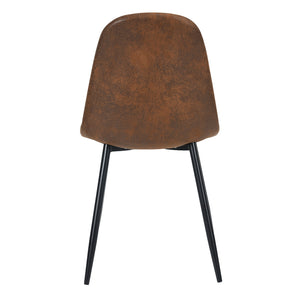 Set of 4 Suede brown Scandinavian velvet chairs