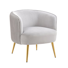 Load image into Gallery viewer, Velvet Accent Upholstered Chair, Living Room Chair, Modern Reception Arm Chair with Golden Legs for Bedroom Reading Room
